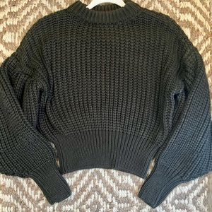 Olive/dark olive tight cable knit sweater. Never worn.